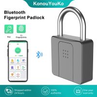 Fingerprint Padlock Smart Biometric Thumbprint Door Padlocks Zinc Alloy Waterproof Bluetooth APP Unlock for Office House Cabinet