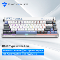 Machenike KT68 คีย์บอร์ดเชิงกลแบบถอดเปลี่ยนได้ คีย์บอร์ดไร้สาย Tri-mode คีย์บอร์ดเกม คีย์บอร์ดเรืองแสง RGB 68 รูปแบบคีย์