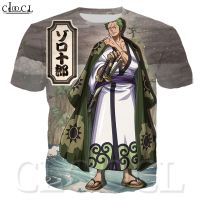 CLOOCL One P Iece Roronoa Zoro ญี่ปุ่นอะนิเมะกราฟิกแขนสั้นเสื้อยืด3D พิมพ์สร้างสรรค์แบบสบายๆเสื้อขนาดใหญ่ฤดูร้อนผู้ชายป่าฮาราจูกุเสื้อยืด