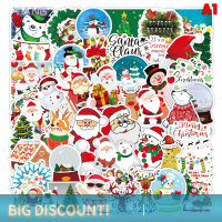 ?【Lowest price】TANG 50ชิ้น/ถุงการ์ตูนน่ารัก Santa claus Christmas Graffiti สติ๊กเกอร์สกู๊ตเตอร์แล็ปท็อปสเก็ตบอร์ดกระเป๋ากระเป๋ากระเป๋ากันน้ำ New Year Decoration decals