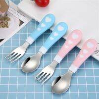 304 Stainless Steel Spoon Fork Set Portable 2PCS Heart Cartoon Cute Children 39;s Kitchenware Safety Picnic Creative Cutlery