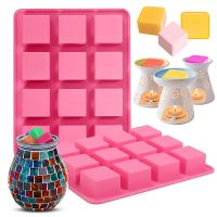 12-Cavities Square Baking Molds Set for Candle-Making and Scented Wax Melts Baby Food Chocolate Truffles Ganache Jelly Candy