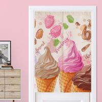 Dessert Ice Cream Door Curtain Noren for Kitchen Curtains Bathroom Cafe Restaurant Home Decor Entrance Hanging Doorway Curtain