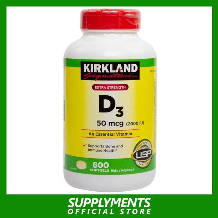 Kirkland Vitamin D3 2000 IU 600 Softgels Lazada PH