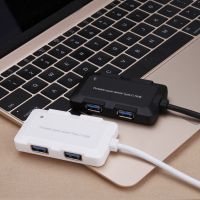 {Shirelle Electronic Accessories} Type C 4ฮับ USB พอร์ต3 0ตัวแยกภายนอกอะไหล่สำหรับ Macbook Pro กระเป๋าใส่เครื่องอ่านอีบุ๊คเดสก์ท็อป