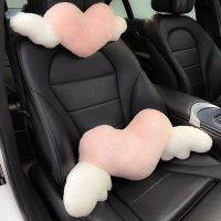 Heart-Shaped Car Headrest Plush Love Neck Pillow Seat Universal Lumbar Pillow Support Accessories Back Car Cushion F2E0