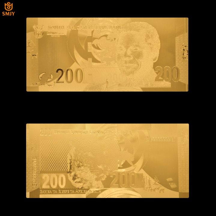 ธนบัตร2014สกุลเงินแอฟริกาแบบไร้สายธนบัตรทอง24k-200แอฟริกาใต้แรนด์จำลองที่เก็บธนบัตรและของขวัญของชำร่วยดั้งเดิม