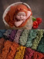 Newborn Photography Props Color Tassel Fold Linen Mat Blanket Weaving Linen Cloth Baby Photo Prop Accessories