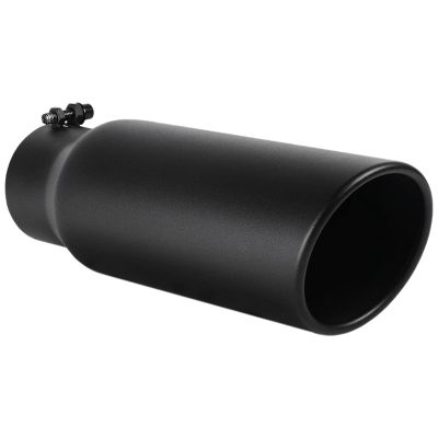 3 Inch Black Exhaust Tip, 3 Inch Inside Diameter Exhaust Tailpipe Tip for Truck, 3 x 4 x 12 Inch Bolt/Clamp on Design