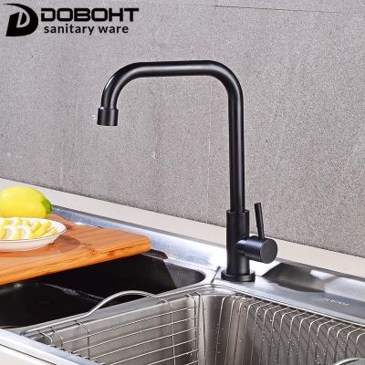 DOBOHT ก๊อกน้ำสแตนเลส SUS304 สำหรับน้ำเย็น ก๊อกน้ำห้องครัว CT010SS-BL