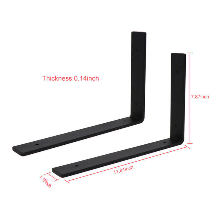 2 Pieces Shelf Brackets 90 Degrees Iron Open L Shaped Wall Shelf