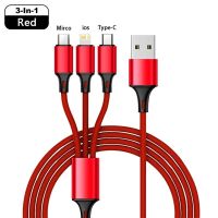 【Super Like】 Tkey 3 In 1 Micro USB Type C สายชาร์จหลายพอร์ต Usb หลายสายชาร์จ Usb สายชาร์จอย่างรวดเร็วสำหรับ iPhone Xiaomi Huawei