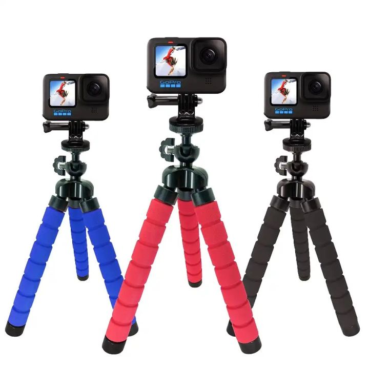 ขาตั้งกล้องขนาดเล็ก-tripod-gopro-mirrorless-action-camera-ตั้งมือถือ-หนวดปลาหมึก-3-ขา-size-s-สีดำ-แดง-น้ำเงิน