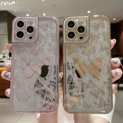 แฟชั่นแวววาวชุบหรูหราเคสโทรศัพท์สี่เหลี่ยมสำหรับ iPhone 11,12,13,14 Pro Xr XS Max ฝาครอบกล้อง7 8 Plus กล่องกันกระแทก