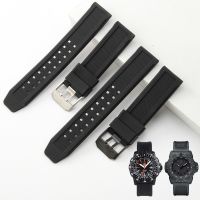 ☬▨ Men Black Rubber Watch Band for Luminox Silicone Strap 3051 8800 3080 1820 7251 3050 Watch Strap 20 22 23mm