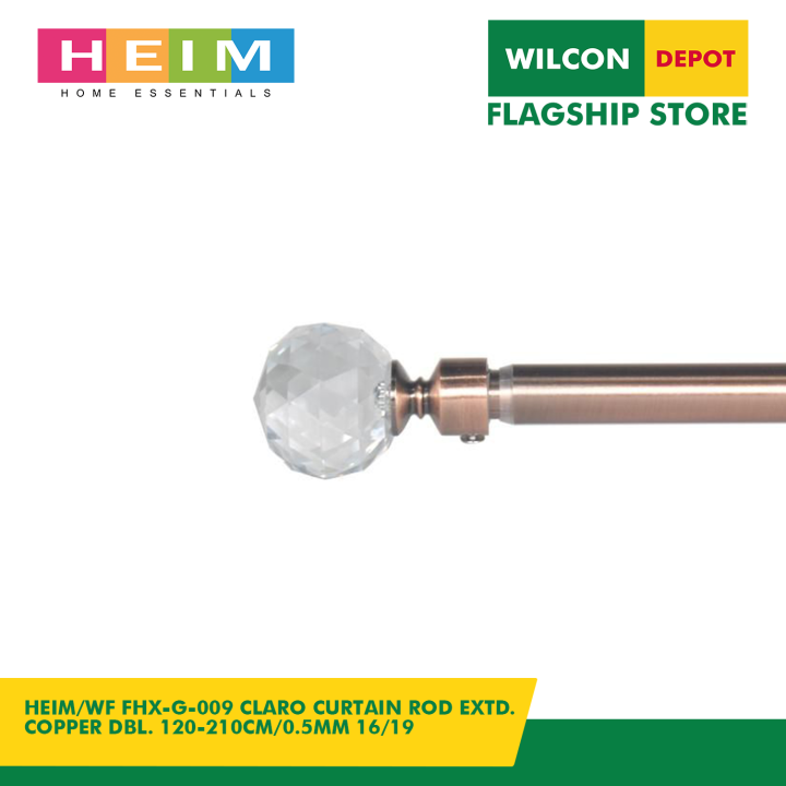 HEIM Claro Curtain Rod Extd. Copper Double 120210cm 0.5mm 16/19 WF FHX