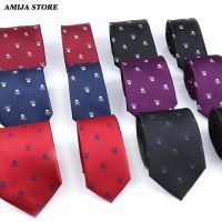 2 Sizes Skull Ties For Men Cosplay Costum Slim Polyester Necktie Suit Male Neckwear Fashion Man Tie For Wedding Halloween Party