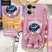 AnDyH Casing For OPPO RENO 8T 4G RENO 9 5G RENO 9 Pro 5G Phone Case Cute 3D Starry Sky Astronaut Desk Holder with lanyard