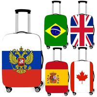 Flag Suitcase Cover Travel Dust Cover Suitcase Trolley Luggage Protection Cover Russia Spain Travel Accessories Luggage Cover