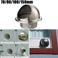 Air Vent Grille Stainless Steel Round Bull Nosed External Extractor Wall Vent Outlet Exterior Wall Air Vent Ducting Ventilation Exhaust Fans