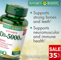 Natures Bounty Vitamin D3 125 mcg, 400 Softgels วิตามินดี