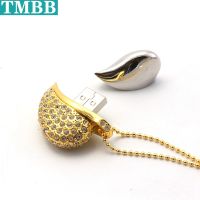 BiNFUL USB flash drive Golden Love Lover Necklace U disk 4GB 8GB 16GB 32G 64G creative personality flash drive memory stick Gift