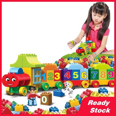 Duplo Compatible Building Blocks DIY ตัวอักษรรถไฟเด็กของเล่นเด็กของขวัญวันเกิด