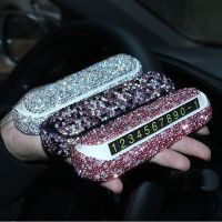 gthrrftdb Car diamond embedded temporary parking number plate hidden creative girls mobile phone digital number plate moving accessories