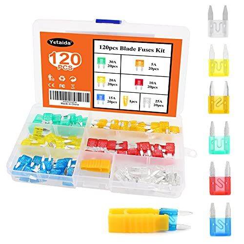 120 PCS Mini Blade Fuse Kit 6 Values Automotive Car Boat Fuses