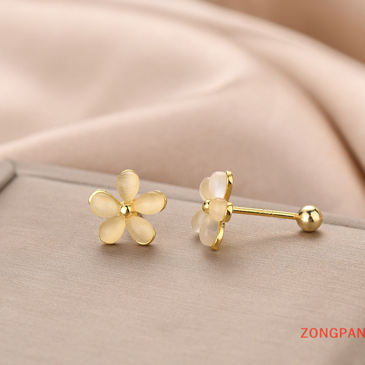 zongpan-1คู่ต่างหูโอปอลดอกไม้สำหรับผู้หญิงหูเล็บกระดูกอ่อนต่างหูเกลียวสตั๊ดเครื่องประดับร่างกายของขวัญ