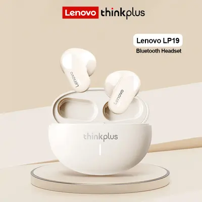 Lenovo Thinkplus LP19หูฟังอินอียร์หูฟัทูธ True Wireless 5.3หูฟังพร้อมไมโครโฟนดเสียงรบกวน ENCดเสียงรบกวน HiFi กน้ำสำหรับกีฬาเบส