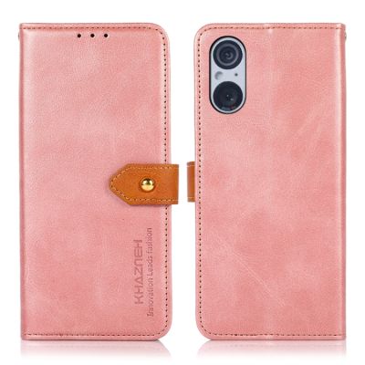 EForGalaxy KHAZNEH สองสีหน้ังกลับมือถือเนื้อหนังวัวเคสสำหรับ Sony Xperia 5 V