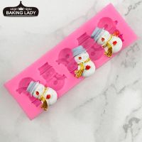 Mini Snowman Cookie Cake Silicone Mold Kitchen Baking Decoration Tool Christmas Fondant Chocolate Plaster Mold DIY Clay Resin Ar Bread Cake  Cookie Ac