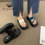 Blonshe Xăng Đan Gót Vuông Cho Nữ Đang Giảm Giá Giày Hàn Quốc Thời Trang