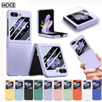 เคสกระจกเทมเปอร์มีฝาพับ5ชิ้นสำหรับ Samsung Galaxy องศาป้องกันแบบนิ่ม360จาก HOCE