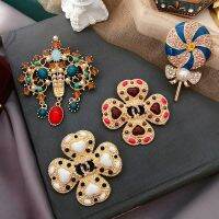 2021 New Fashion Baroque Retro Color Flower Lollipop Vintage Women 39;s Brooch Accessories