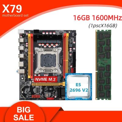 Kllisre X79ชุดวงจรหลัก LGA 2011 Combos XEON E5 2696 V2 CPU 1ชิ้น X 16GB DDR3หน่วยความจำ1600หน่วยความจำ ECC