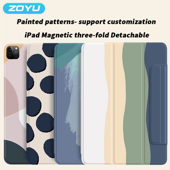 zoyu-เคสสำหรับไอแพดแม่เหล็ก-pro-12-9-11แบบไร้สาย4-5ดินสอสำหรับ2020-2022-8-3-air-mini-ipad-รองรับ-m1-10-9-6-2021