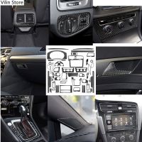 【CW】 For Volkswagen VW Golf 7 GTI MK7 2013 2019 Steering Wheel Circle Gear Box Wait Car Accessories Interior Carbon Fiber Stickers