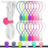 ﹍♈ 3/6Pcs Reusable Twist Ties for Bundling Organizing Cables Headphone USB Charging Cord Silicone Cable Winder Magnetic Cable Clips