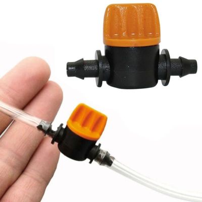 5Pcs 4mm Miniature Valves Homebrew Garden Irrigation Switch Coupling Barbed Slotted Water Hose Valve Garden Water Connectors