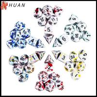 HUAN 7Pcs/set 7-Die Table Game ลูกเต๋า DND สีเปลี่ยนตามอุณหภูมิ D4 D6 D8 D10 D12 D20 ลูกเต๋าเกม ทนทานต่อการใช้งาน เกมปาร์ตี้ปาร์ตี้ ลูกเต๋าหลายด้าน TRPG DND