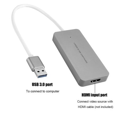 Hdmi เป็น USB 3.0 Type C การ์ดจับภาพวิดีโอเกมสด 1080P ตัวแปลงการบันทึกวิดีโอ สําหรับกล้อง PS4 XBOX PC
