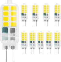 10ชิ้น G4ขนาดเล็กแบบ Bi-Pin 3W หลอดไฟหลอดไฟข้าวโพด LED Ac/dc 12V-24V เปลือกเปลวไฟไม่กระพริบ PC 2835 SMD เย็นอบอุ่นสีขาวฮาโลเจน30W