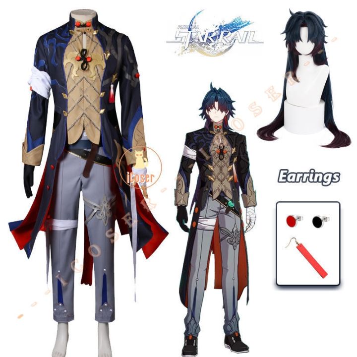 Honkai Star Rail Blade Cosplay Costume Wig Game Uniform Earrings ...