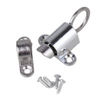 Silver Household Office Security Spring Slide Bolt Zinc Alloy Window Door Latch Lock Self Closing Door Hardware Locks Metal film resistance