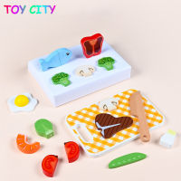 Wooden Simulation Pretend Play kawaii stuff Kitchen Toy Magnet design Cutting Play Educational toys for kids girls 2 – 6 years