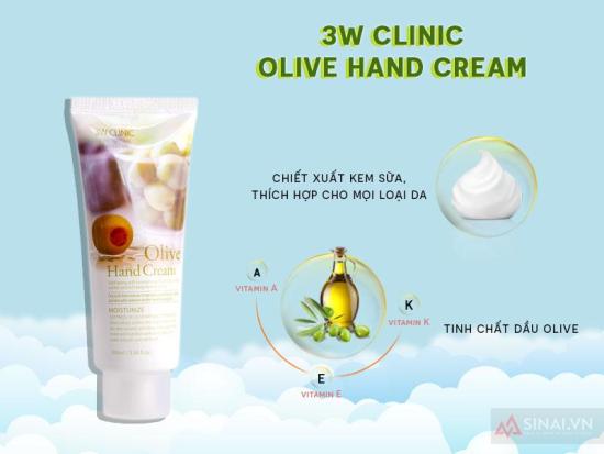Kem dưỡng da tay olive 3w clinic olive hand cream 100ml - ảnh sản phẩm 4
