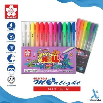 Sakura Gelly Roll Gel Pen Set Moonlight Metallic Regular 3D Stardust Japan