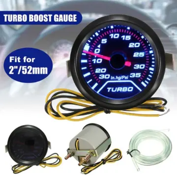 Auto Turbo Boost Gauge 2 Inch 52MM Smoke Lens 3Bar 2Bar PSI Turbo Gauge Car  Turbo Boost Meter With Electronic Sensor 8 Colors